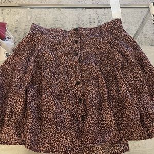 Purple leopard mini skirt